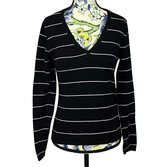 Tommy Hilfiger Sweaters - Tommy Hilfiger Black with White Stripe Long Sleeve Sweater Size S